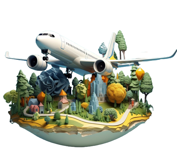3D illustration of global travel concept linked to immigration and abroad education services.