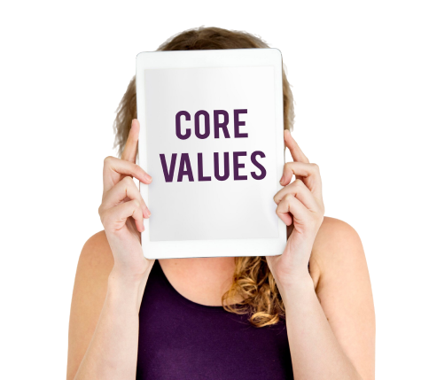 Inspirational graphic showing core values of a top immigration consultancy in Chennai.