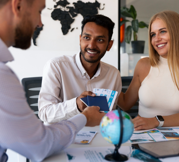 Tourist visa consultant guiding applicants through visa application process