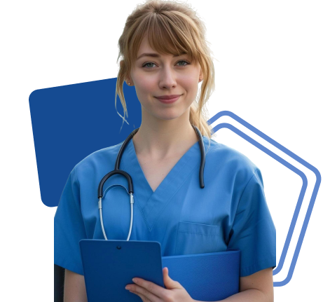 Nurse preparing for CBT training with a practice workbook