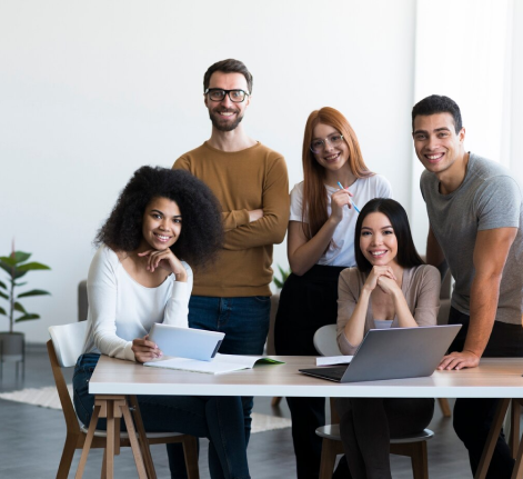 Team planning recruitment strategy – overseas recruitment agency visual