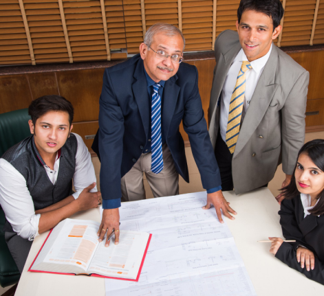 Office setup with placement agency staff planning international hiring